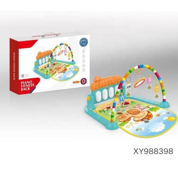 BABY PLAY GYM PIANO/ BABY MUSICAL PLAY GYM / BABY GYM PIANO - Hijau DISKON