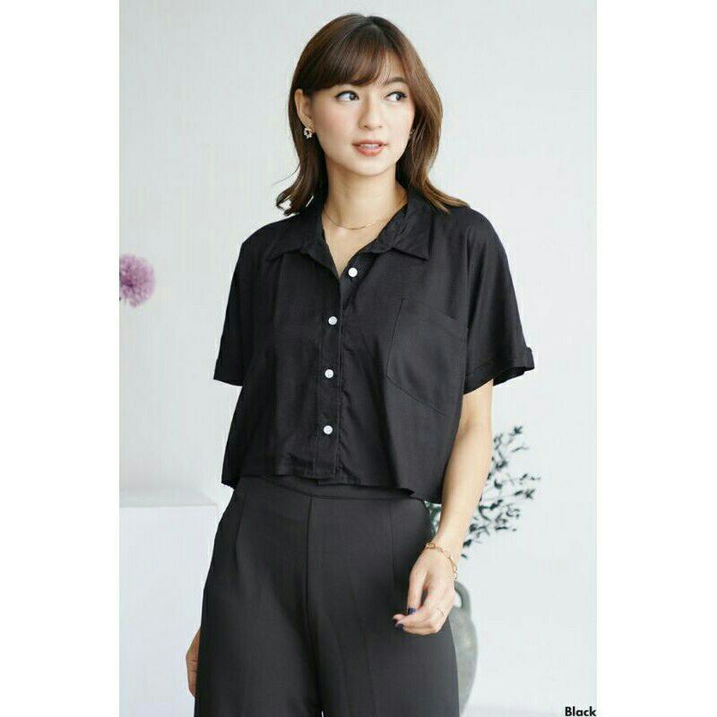 Kemeja Wanita Viscose Crop Shirt-2