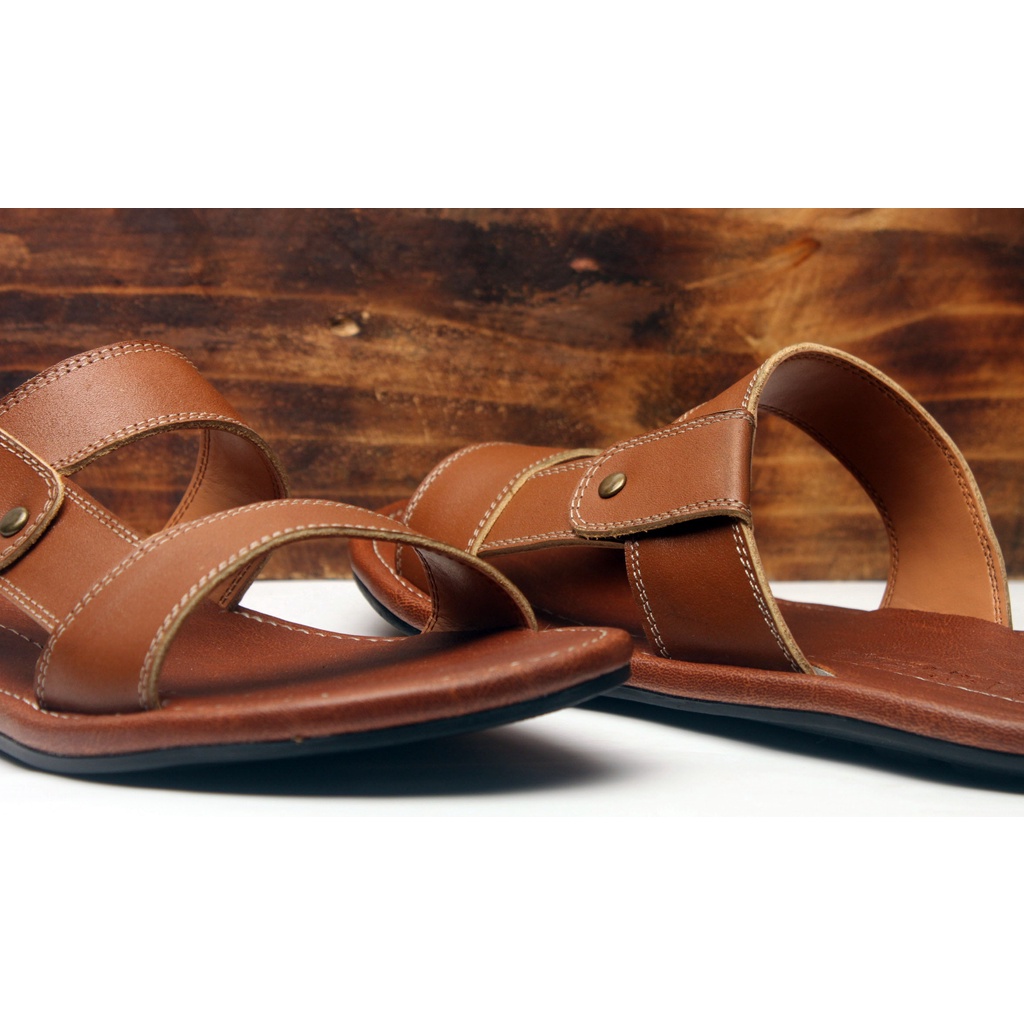 Sandal  Pria Kulit Asli Rasheda GR 01 slide selempang