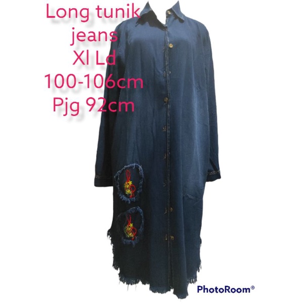 long tunik jeans bordir
