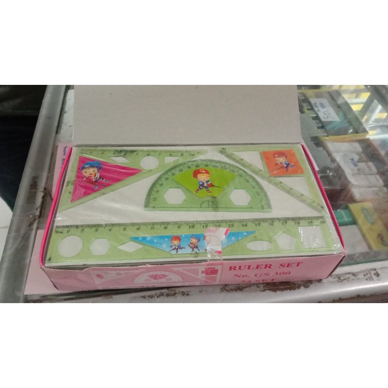 

gs 300 penggaris set 4 pcs isi 24 set penggaris segitiga penggaris lurus busur derajat dapat 24 set atau 2 lusin