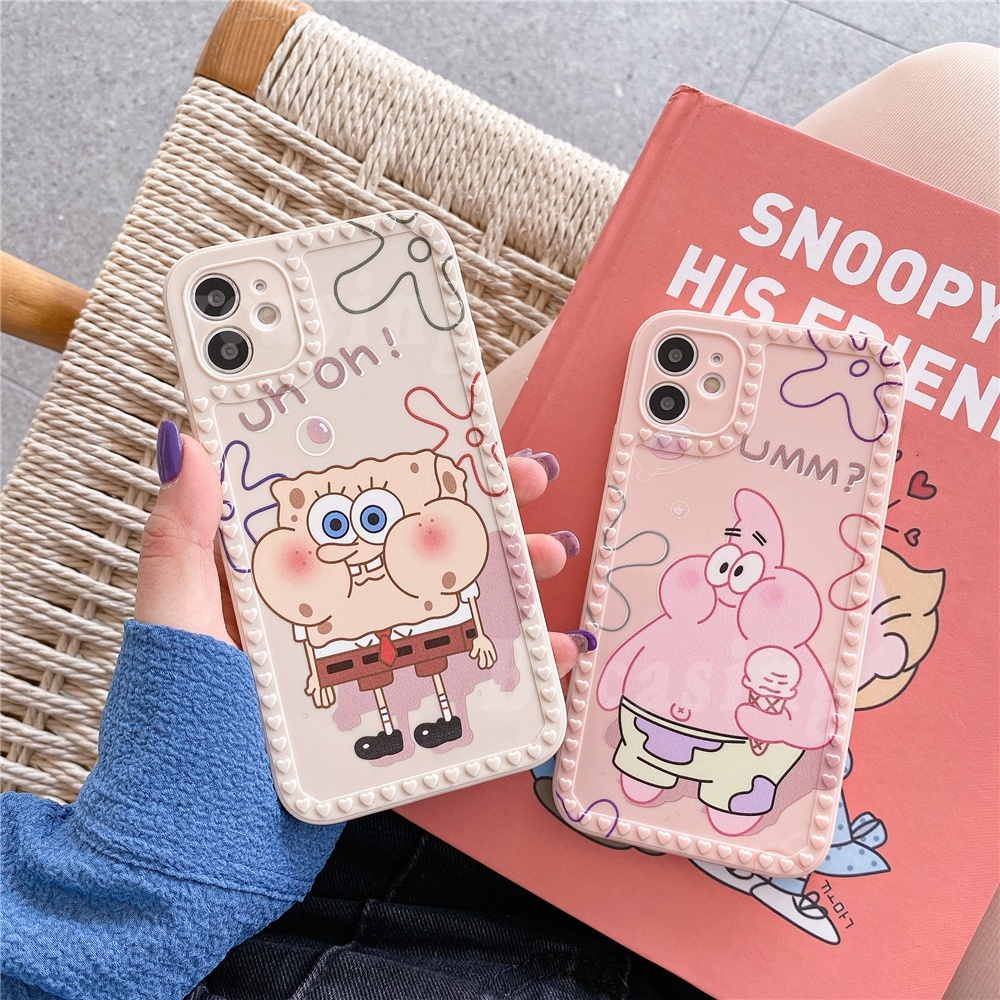 Cute Cartoon Silicone Case for VIVO Y21 Y21S Y33S Y20s Y12S Y20 Vivo Y11 Y12 Y17 Y19 Y91C Y93 Y95 Y30 Y50 Y85 V9 Y83 Y66 Y67 S1 V11i S1 Pro Y51A Y53S V21e V20 Fashion SpongeBob Patrick Star Pattern Soft TPU Back Cover BY