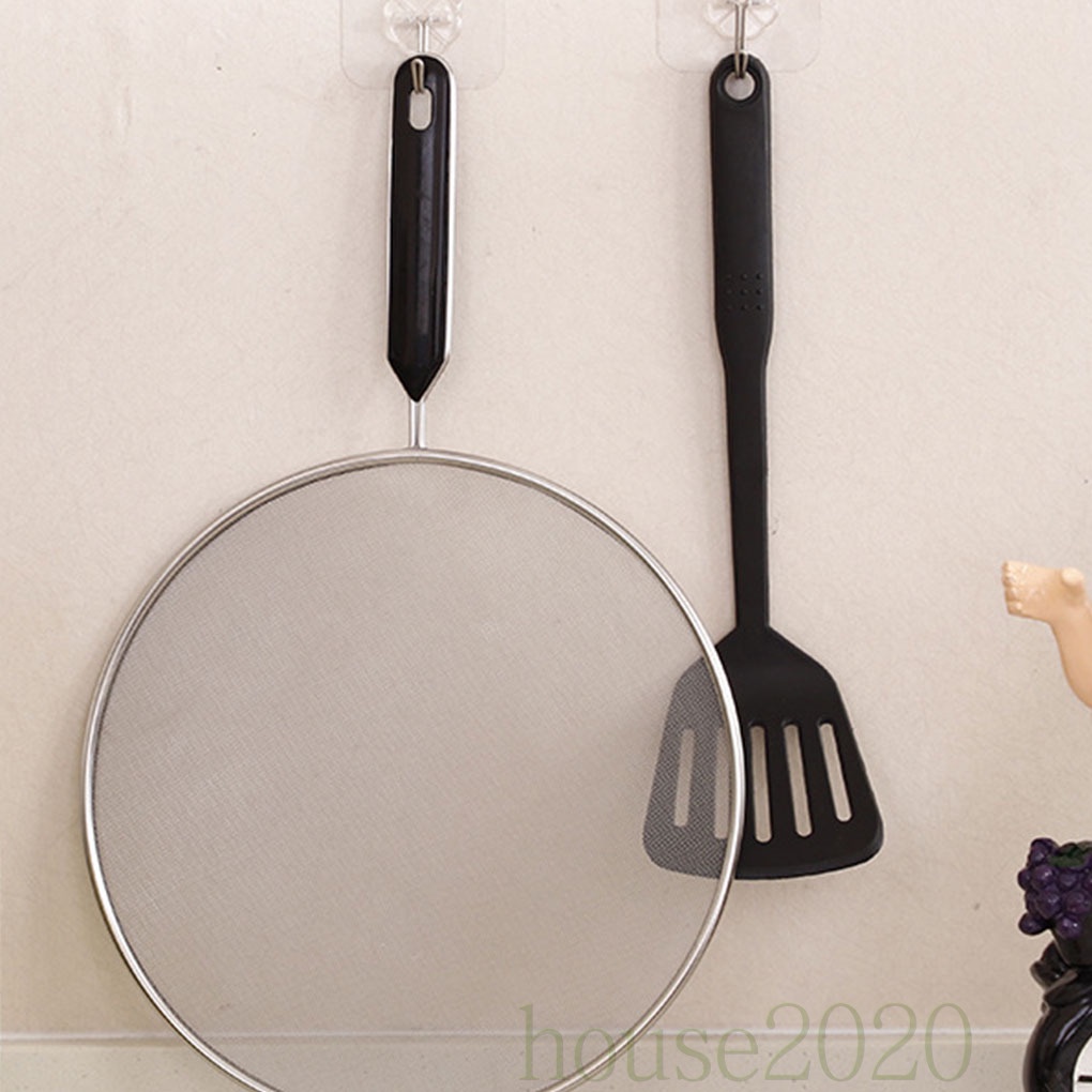 [HOUSE2020]Grease Splatter Screen Guard for Frying Pan Stainless Steel Flat Oil Net Splash Cover Skillet Lid, 25cm