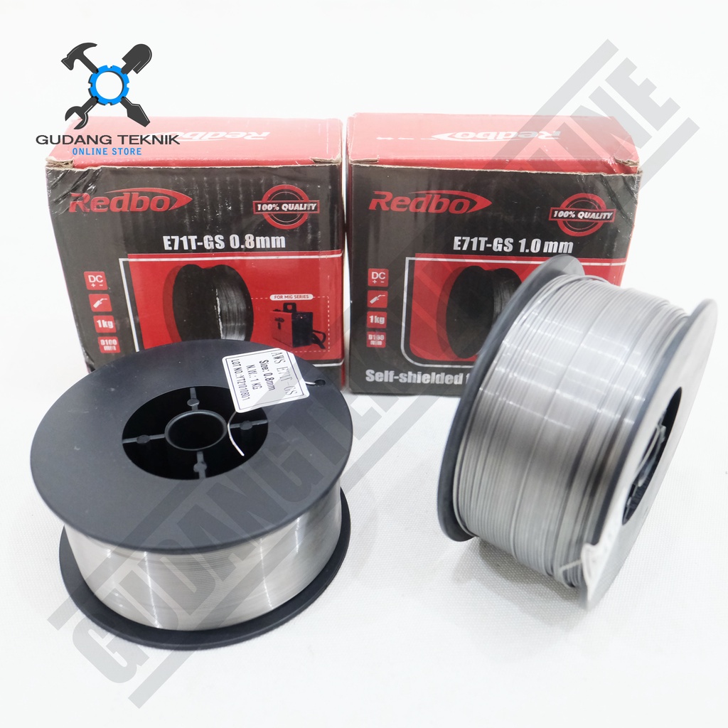 Kawat Las Mig REDBO X MAILTANK E71T-GS 0.8mm 1mm 1Kg / Flux Core Wire Gasless - Kawat Las Tanpa Gas Co2