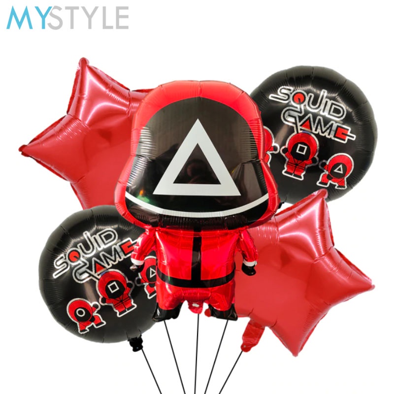 HAPPY TIME BALON FOIL TEMA SQUID GAME BALON PESTA HAPPY BIRTHDAY HBD DEKORASI ULANG TAHUN BALON VIRAL