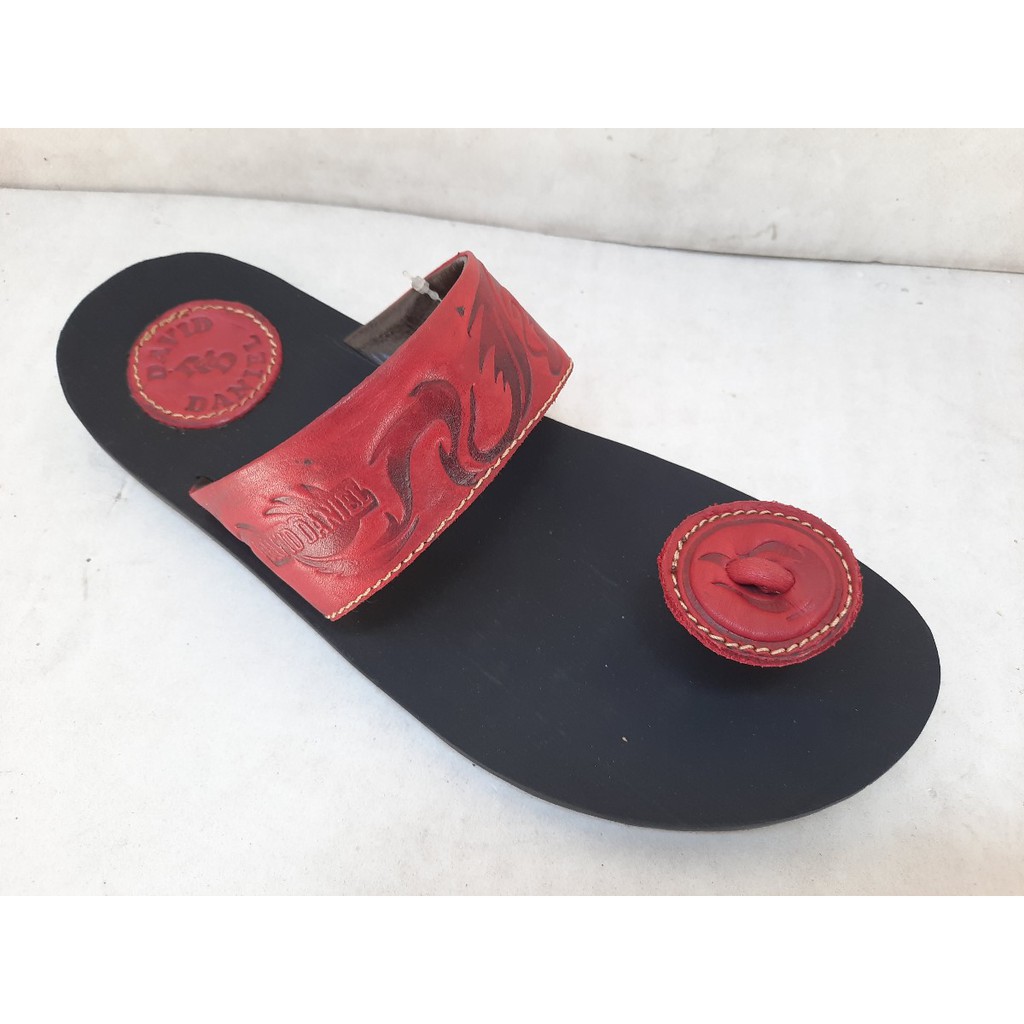 DAVID DANIEL Sandal Kulit Javarino - CRV 01 Maroon