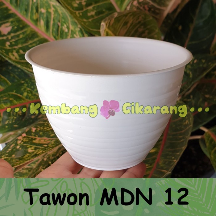 (LUSINAN) Pot bunga model Tawon MDN 12 (12cm) (12pcs) Pot Putih MDN