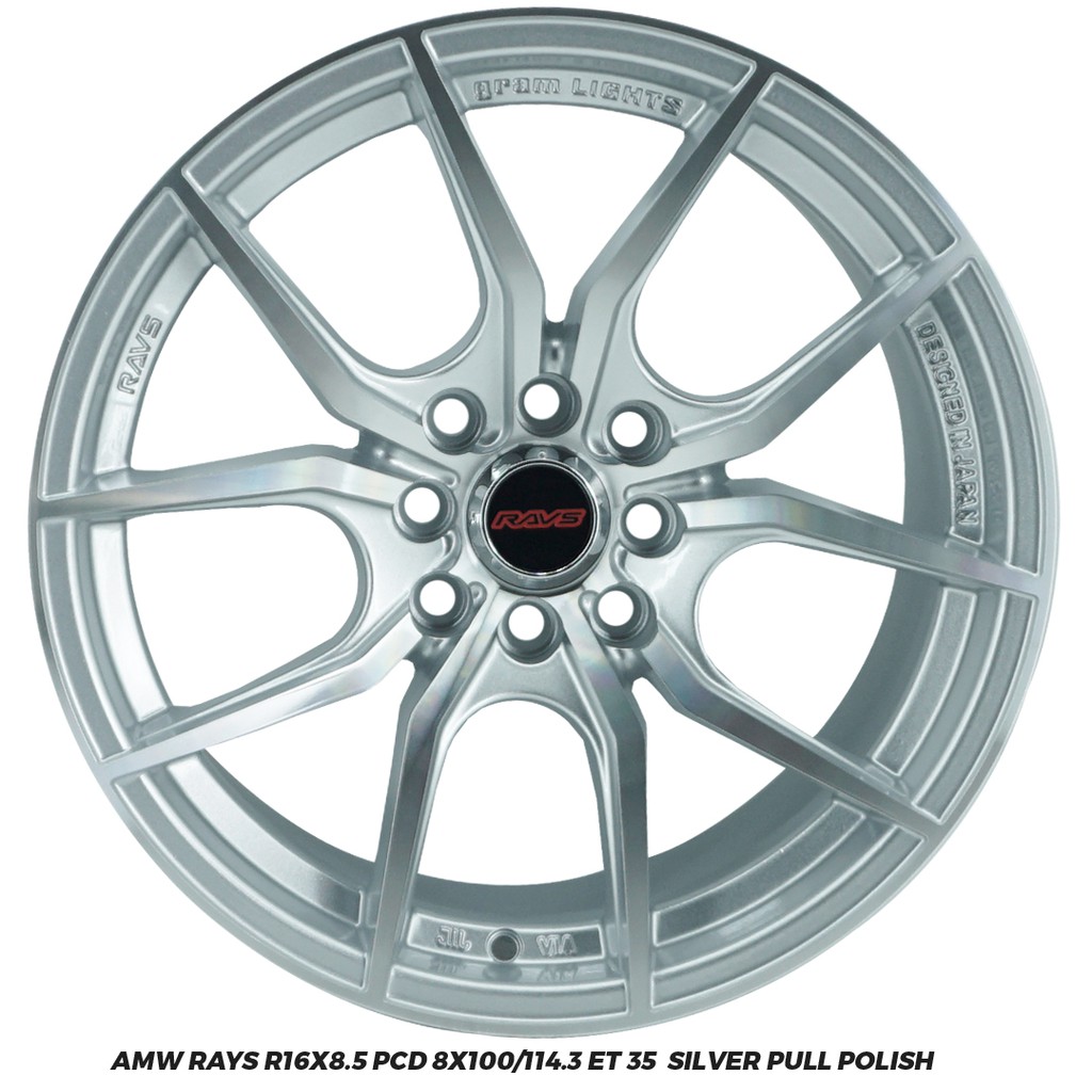 Velg Mobil AMW Rays Vorsteiner Ring 16x8.5 Pcd 4x100/114.3 ET 35 Silver