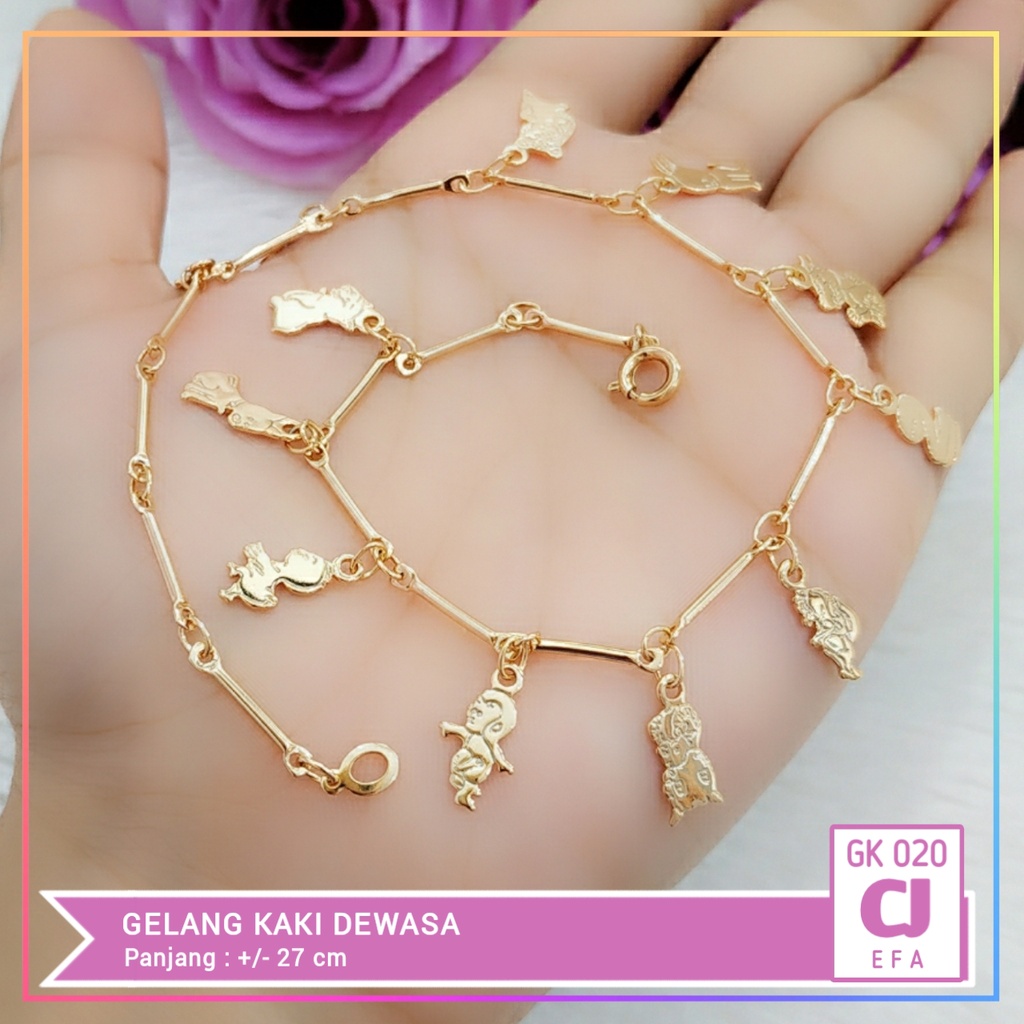 Gelang kaki xuping gelang kaki dewasa hewan lucu lapis emas gold GK 020