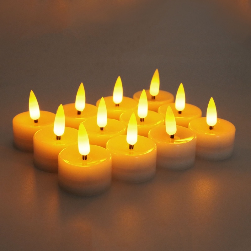 12pcs Lampu Tealight LED Mini Tanpa Api Untuk Dekorasi Pesta Pernikahan