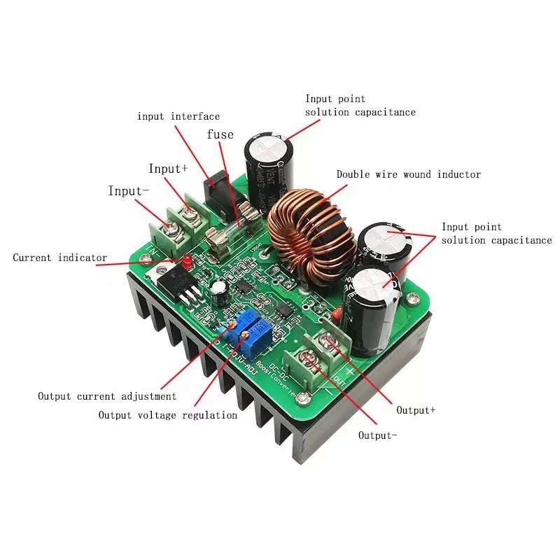 Step up 600W 10-60V untuk 12-80V Boost Converter Step-Up Modul Daya