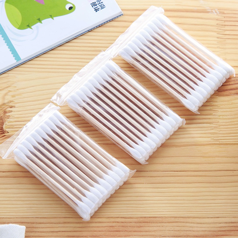 COD❤️100pcs Cotton Buds Korek Kuping Telinga Charmi Pembersih Bukan Pigeon Huki Kayu Bambu Cotton Swab Bamboo Rambu