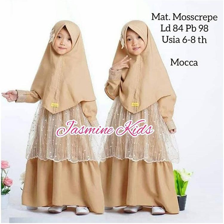 JASMINE KIDS DRESS ANAK GAMIS + HIJAB