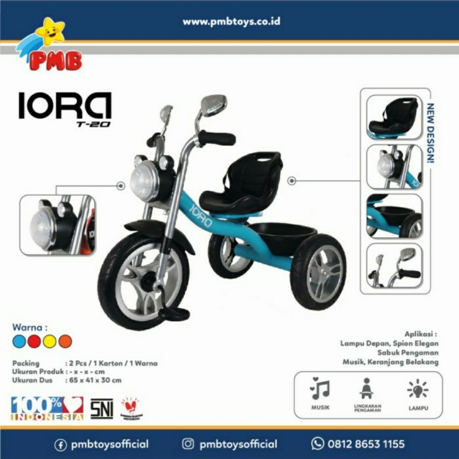 Sepeda Roda tiga anak Tricycle PMB Iora T 20
