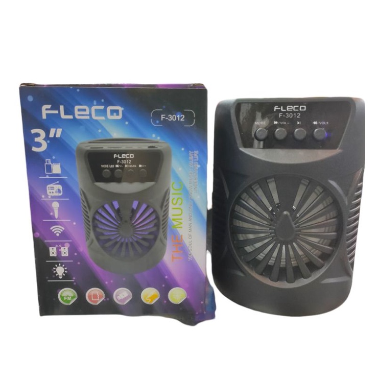 SPEAKER BLUETOOTH FLECO F-3012 USB FLASHDISK MMC  FM RADIO SUPER BASS MANTUL BONUS CARD READER