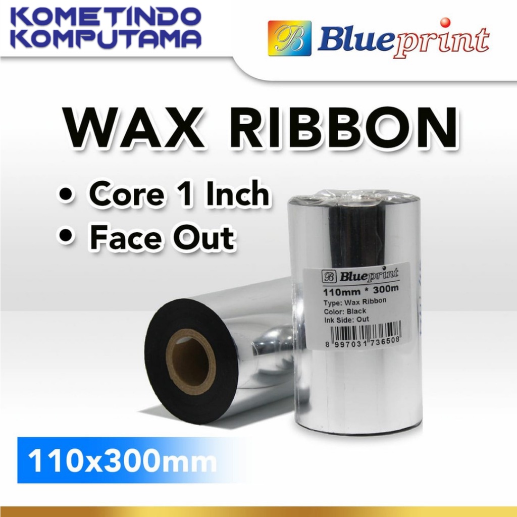 Ribbon Wax Barcode Label 110 x 300m Blueprint Thermal Transfer ribbon