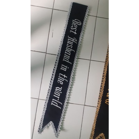 selempang wisuda renda shas wisuda selempang nama bordir( sehari jadi)