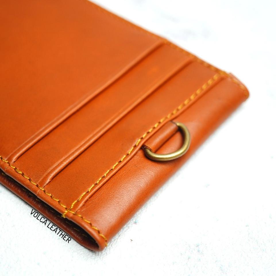 

0 ✉ Volca Leather Id Card Holder Flip Magnet - Light Brown ♪ Baru
