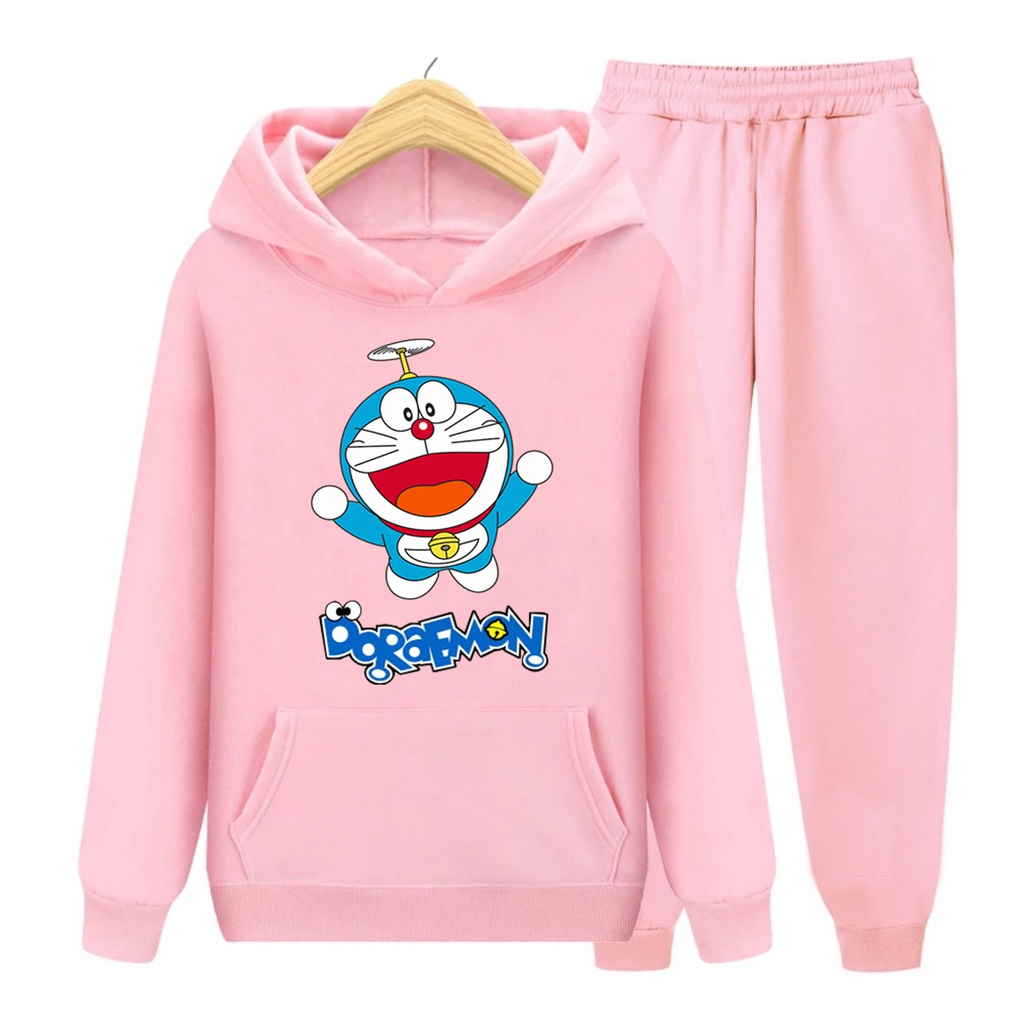 YMF - Setelan Sweater Hoodie Doraemon | Anak-Remaja ( SET Hoodie - Doraemon Baling Baling Bambu )®