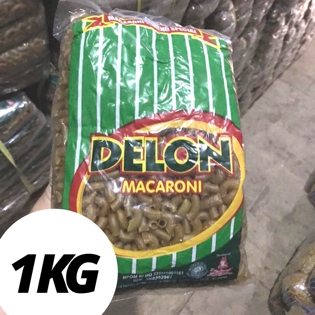 MAKRONI MEKAR MURAH / MAKRONI MURAH / MAKARONI MENTAH /  MAKARONI MEKAR COKLAT DELON HIJAU 1 KG