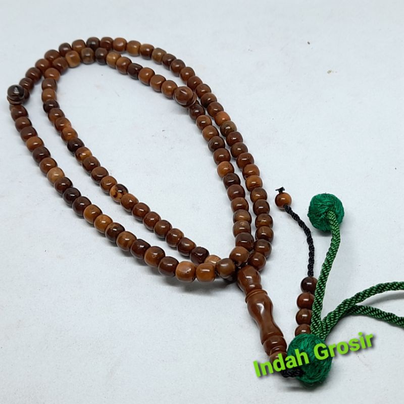 TASBIH KAOKA COKLAT BANDUL HIJAU 6MM/8MM 99BUTIR ISTIMEWA