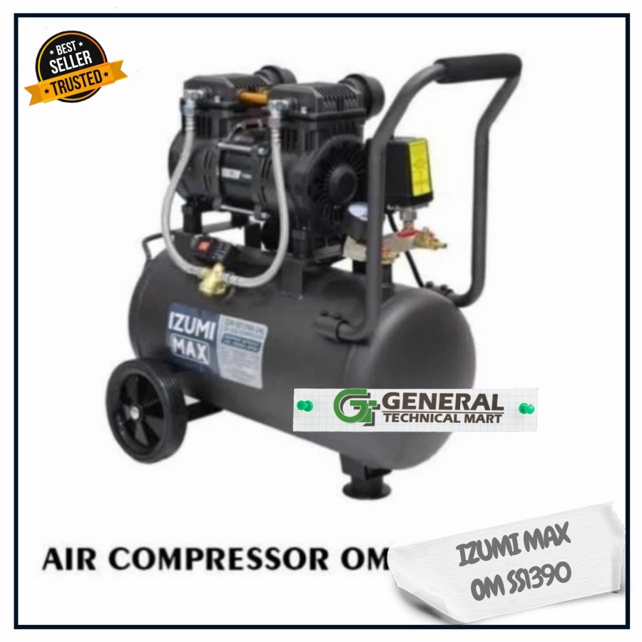 IZUMI MAX OM SS1390 24L Kompresor Silent Oilles 1.75Hp Super Speed