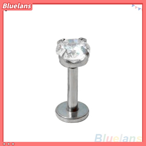 Bluelans 2Pcs Cubic Zirconia Tragus Lip Ring Monroe Ear Cartilage Earring Tongue Studs