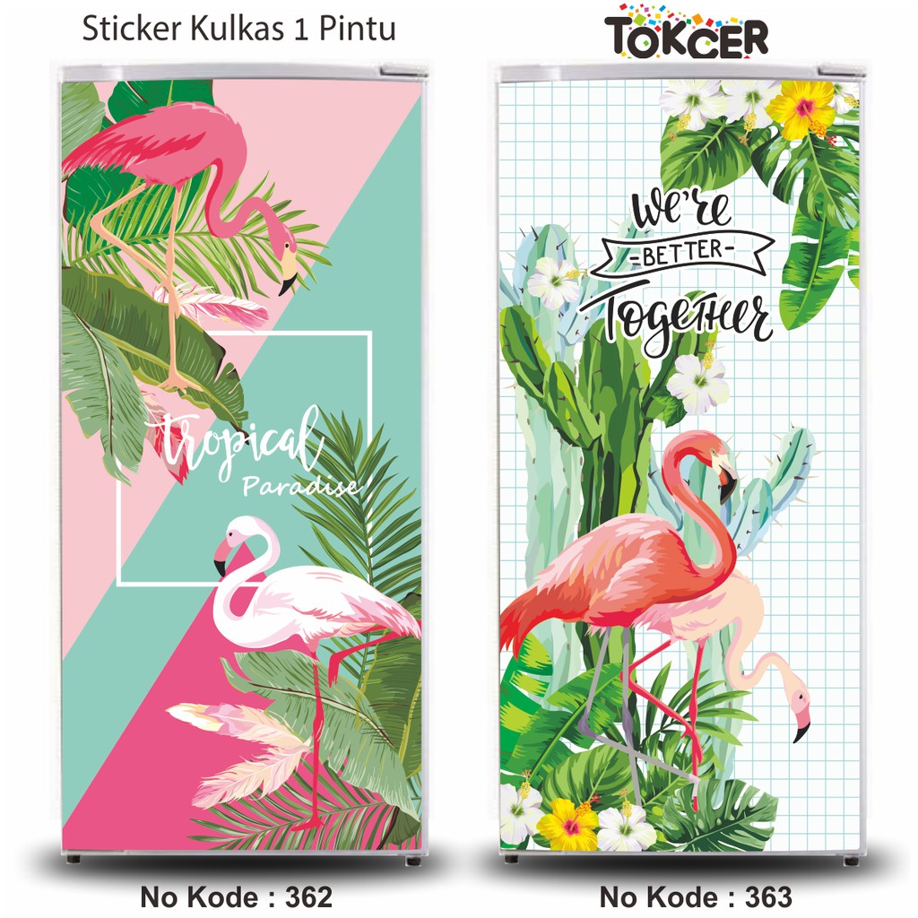 Stiker Kulkas 1 Pintu dan 2 Pintu FLAMINGO