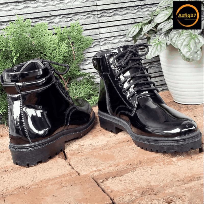 Sepatu Pdh Terbaru Tni Polri Security Basarnas Original Mengkilap Sol PVC GARUDA Merk Azfiq27 #1