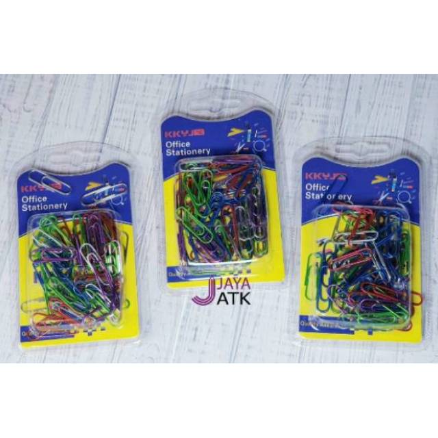 PAPER CLIP METALIK - TRIGONAL CLIP NO 3 PENJEPIT KERTAS WARNA WARNI