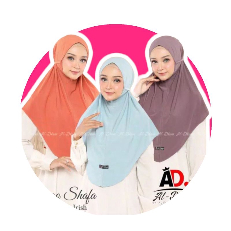 [Original Al dhans] BERGO SHAFA 2 IN 1 khimar syiria non pet Bergo tali Hijab Instan khimar syiria