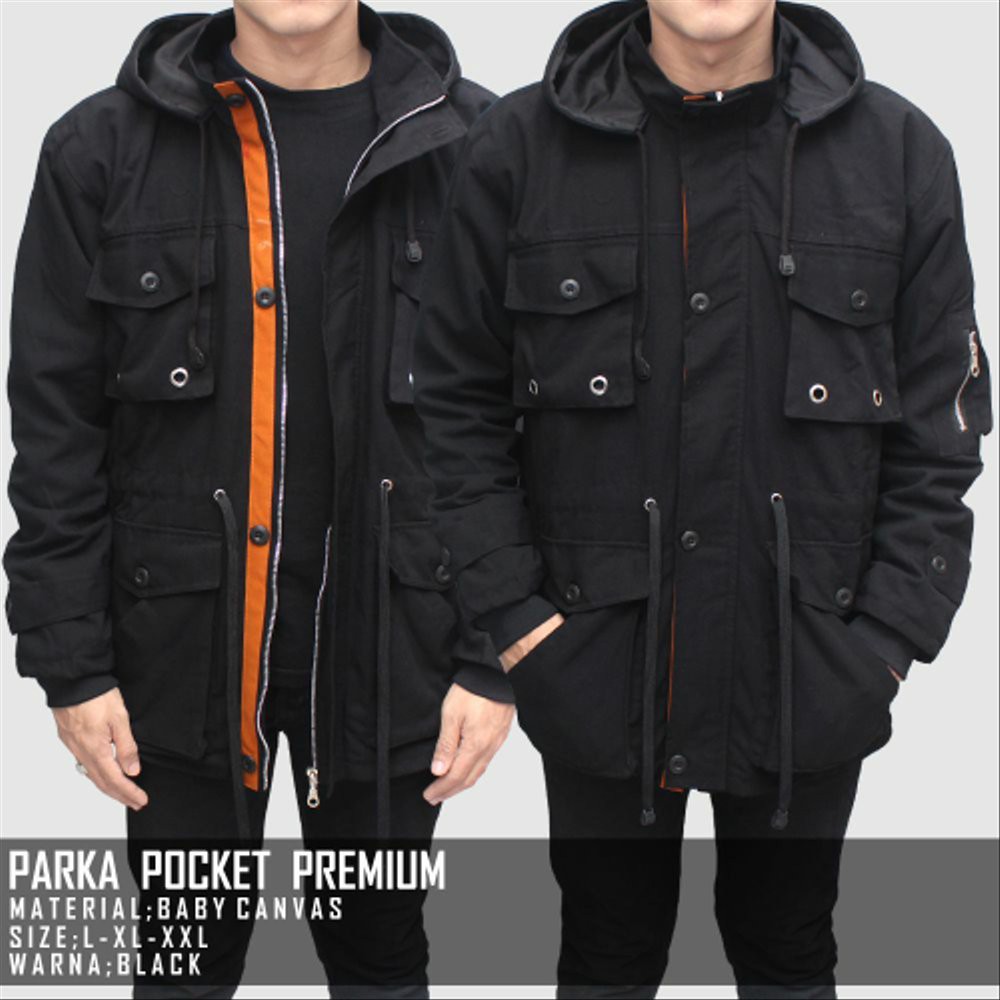 Promo Jaket Parka Pocket BIG SIZE XXL/Jaket Gunung Jumbo XXL/Jaket Parka Baby Canvas BGSR Original