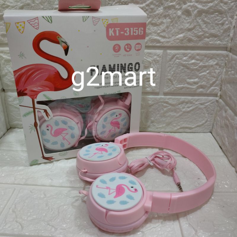 Headphone/headset FLAMINGO super bass Handsfree/ HF bando gaming + mic