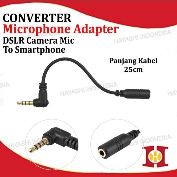 Andoer Kabel Converter Camera Microphone Ke Smartphone TRS to TRRS