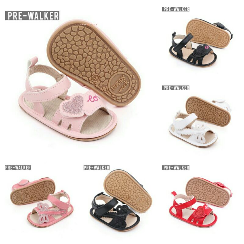 Sepatu Sandal Anak Bayi Perempuan Sol Karet - Prewalker Baby Girl Shoes S1164