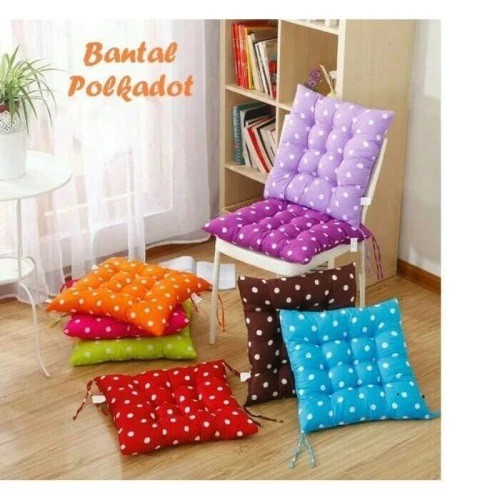 BANTAL ALAS DUDUK MOTIF POLKADOT KURSI SOFA INTERIOR RUMAH KANTOR HOME