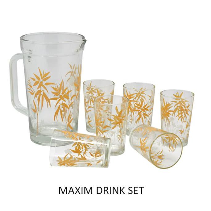 Diskon Maxim Drink Set Teko Kaca + 6 Gelas Cangkir (Mjtcl497/07P) Terbaru
