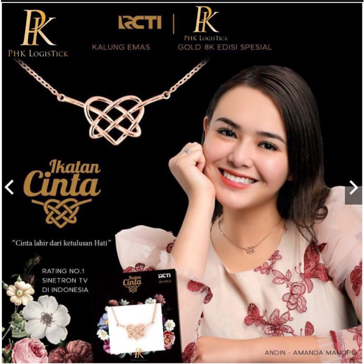 Kalung Viral/ Kalung Kekinian/ Kalung Amanda Monopo ( Ikatan Cinta ) Bahan Titanium Anti Luntur