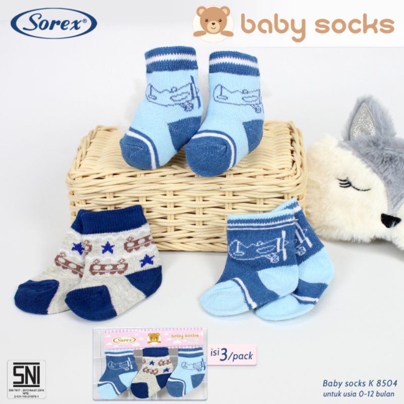 Sorex Baby Socks Kaos Kaki Bayi 0-12 Bln