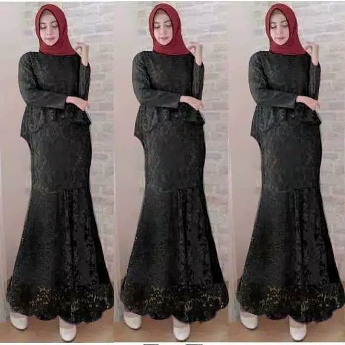 Maxi dress brokat/long dress remaja/gamis muslimah/baju pesta/duyung | fika