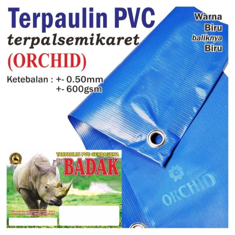 terpal semikaret/ terpaulin pvc merk Orchid ukuran 6x8 meter