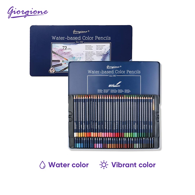 

GIORGIONE WATERCOLOR PENSIL WARNA DENGAN KUALITAS TINGGI PENCIL 12/24/36/48/72/120 WARNAS G-SR