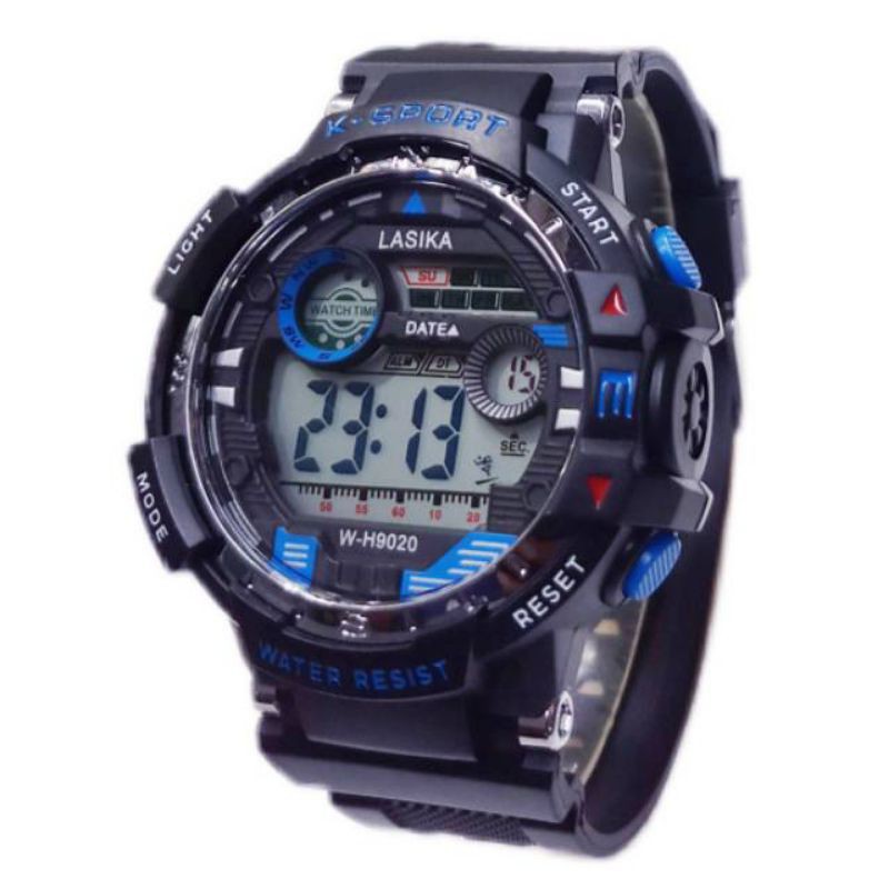 (Cod)Jam Tangan Pria Lasika W-H 9020 Water Resisst Rubber(Dikirim Jakarta)