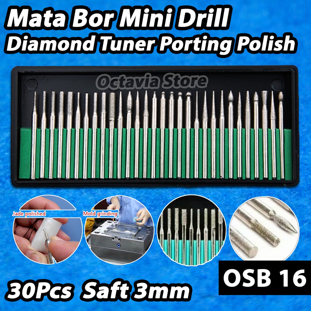 Mata bor tuner mini grinder diamond intan ukir 30pcs