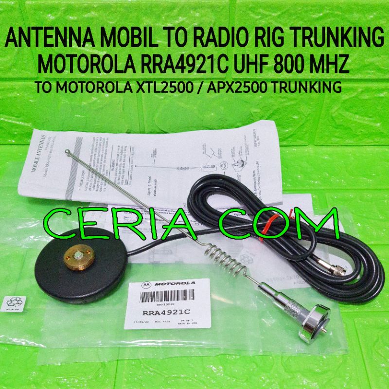 ANTENA MOBIL TO RADIO RIG TRUNKING XTL2500 APX2500 UHF 800 MHZ MOTOROLA RRA4921C ORIGINAL ANTENA MAG