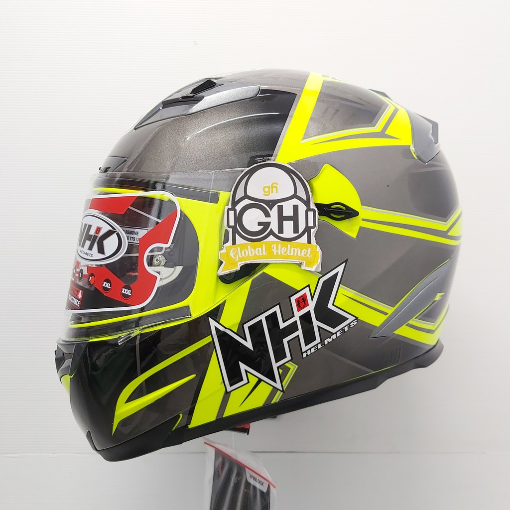 HELM FULL FACE NHK RX9 RX-9 MOTIF HAWK SE YELLOW FLOURECENT RX NINE