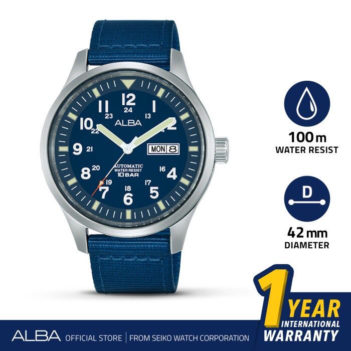 JAM TANGAN PRIA ALBA AUTOMATIC TYPE AL4211x1/ JAM TANGAN ALBA WATER RESISTANT 100 ATM / JAM TANGAN TERLARIS DAN TERMURAH ALBA ORIGINAL