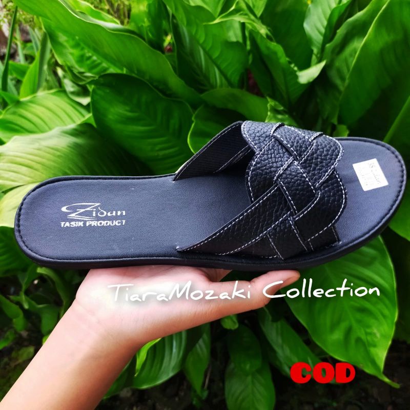 Sandal Kulit Wanita Papirut Selop Anyam SoL Karet Anti Licin