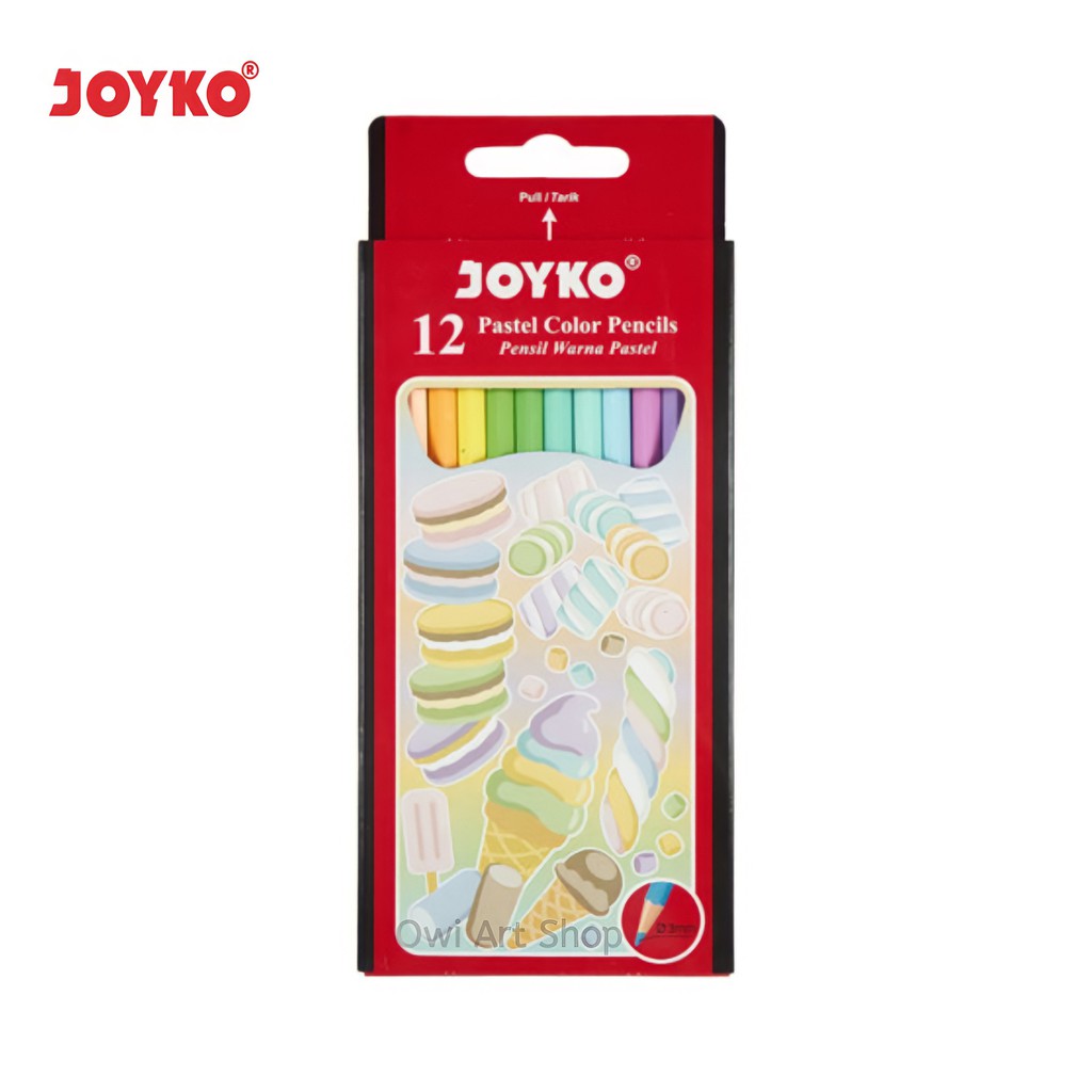 

Pensil Warna Pastel Joyko 12 Warna - Joyko Pastel Color Pencil