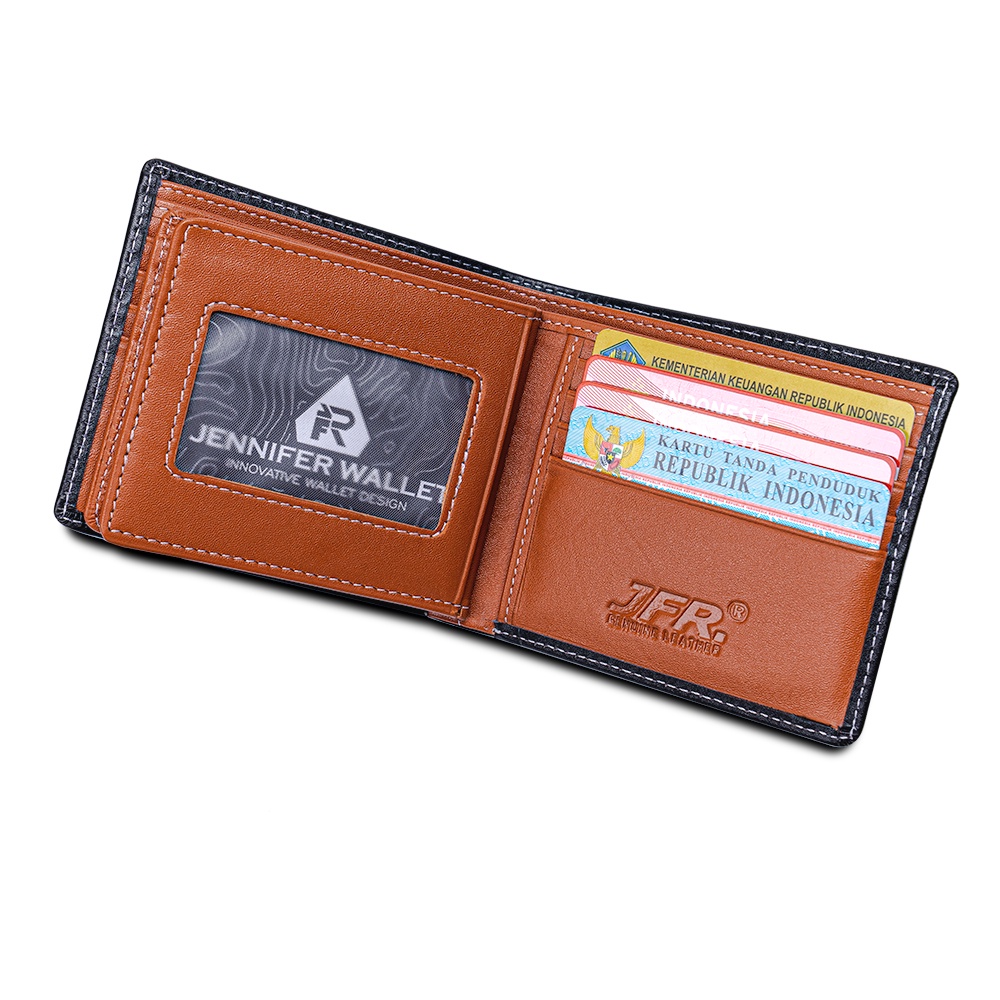 JFR Fashion Dompet Pria Bahan Kulit Asli JS-06 Tekstur Nafa Pori-3